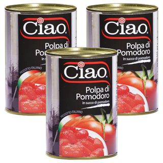 Ciao 喬爾番茄 400g/2.5kg 義大利碎粒番茄, 3罐