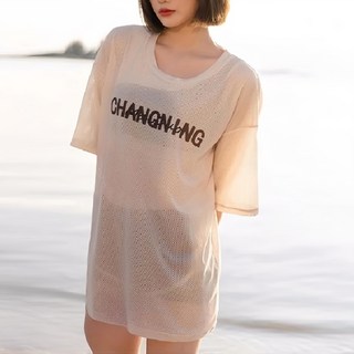 女生三件式分體泳衣 平角泳衣套裝 + 罩衫, XL碼(平量腰圍 34cm x 體重 55~60kg x 身高 160~170cm), 棕色