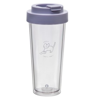 Oolab 良杯製所 陪伴系列 Ecozen 透明雙層隨行杯 10.2 x 10.2 x 22.2cm 312g, Milk Kitten, 750ml, 1個