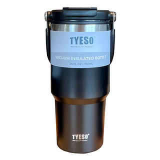 TYESO 泰碩 304不鏽鋼保溫保冷随行杯, 瑪瑙黑, 750ml, 1個
