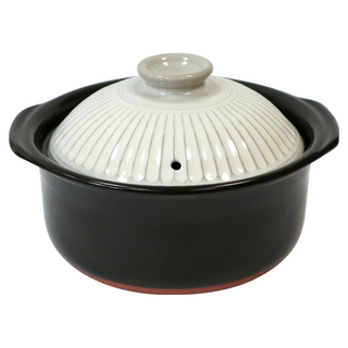 GINPO 銀峯 陶器 萬古燒菊花炊飯鍋 粉引 5合 3-5人用 白色 2.6L, 1個, 25.5cm