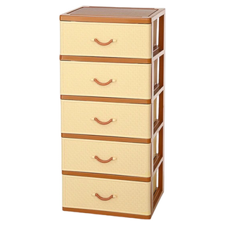 KEYWAY 聯府 特大佐藤櫃 附輪 JL-850 540 x 475 x 1202mm 172.5L, 米色 + 棕色, 5層