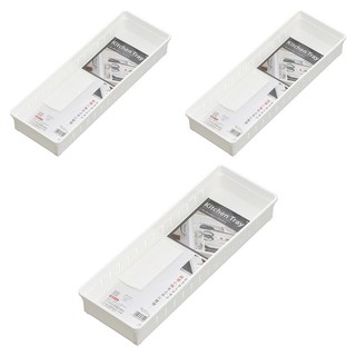 INOMATA 抽屜小物收納 0073 L 白色 抽屜整理盒, 3個