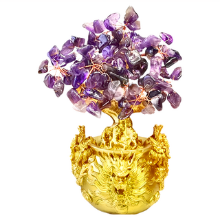 祥龍聚寶 紫水晶發財樹 招財納祥 改善屋內磁場, 紫水晶, 1個