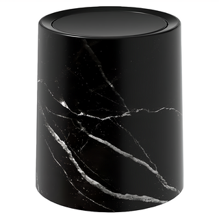 PRIME大理石置物桶, 黑色, 時尚收納, 居家裝飾, 桌面整潔, 1入