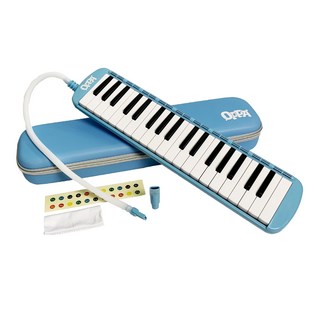 OPPA 奧福樂器 口風琴37鍵 附防撞外殼 + 長短吹管 + 鍵盤貼紙 + 擦拭布 FUN-37 國小適用, 1組, 藍色