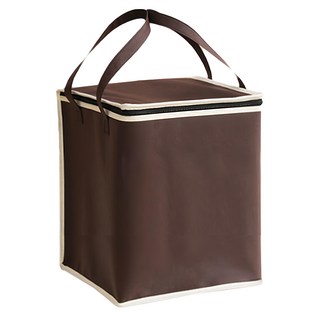 8寸蛋糕保冰袋, 加高款, 咖啡色, 不織布雷射膜珍珠棉材質, 30 x 30 x 35cm, 1個