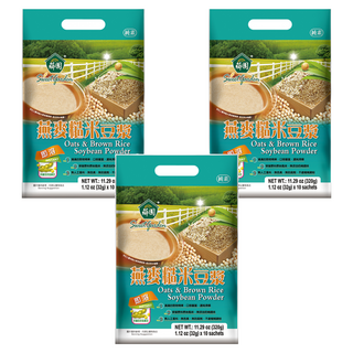 薌園 燕麥糙米豆漿, 多穀多健康, 營養豐富, 富含膳食纖維, 無人工香料色素, 即溶沖泡, 32g, 10包, 3袋