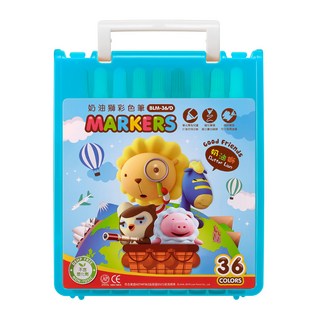 SIMBALION 雄獅 BLM 透明盒彩色筆 藍, 36色, 1盒