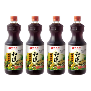 萬家香 和風輕食佐醬 100%天然豆麥醬油 無油零脂肪沙拉醬, 1L, 4瓶
