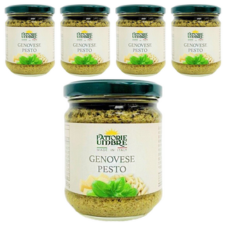 FATTORIE UMBRE 義大利羅勒青醬, 嚴選義大利新鮮羅勒製成, 高品質生產, 健康食用好安心, 180g, 5罐