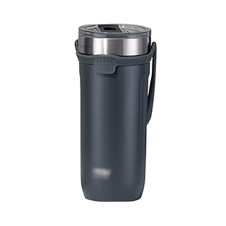 JOEKI 隨行手提不銹鋼杯 304不銹鋼 保冷保溫 簡約時尚 百搭杯型, 灰黑色, 550ml, 1個