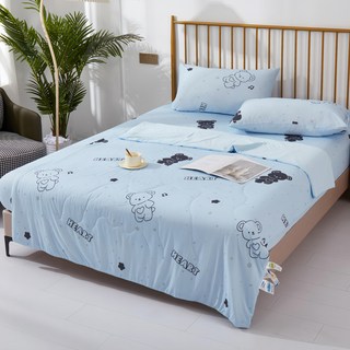 A-ONE 極柔冰絲 涼感被, 寶貝熊 藍色