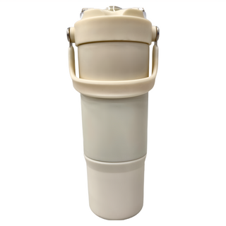 不鏽鋼手提雙層彈蓋保溫杯, 900ml, 24x7cm, 304不鏽鋼.PP, 黑色.藍色.綠色.粉色.白色, 1個