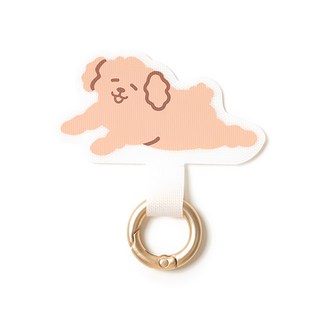 ekax 玩趣造型手機掛繩夾片-趴趴貴賓狗 方便攜帶, 1個