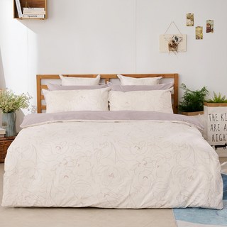 戀家小舖 40支精梳棉床包含二件枕套 台灣製 5*6.2尺, 優雅旋律, 雙人, 床包+枕套