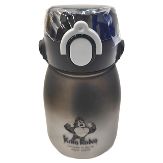 KU.KU Duckbill 酷咕鴨 彈蓋提把胖胖水壺, 360°密封滴水不漏，雙重鎖扣，操作簡單，Tritan材質, BPA Free, 耐摔抗碎, 夜黑金剛, 600ml, 1個