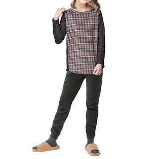 MI MI LEO 女款台灣製刷毛保暖衣 顯瘦 修身遮臀 睡衣 顯瘦修身款