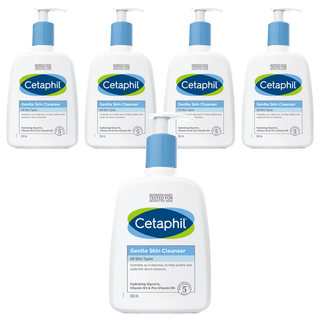 Cetaphil 舒特膚 溫和潔膚乳 500ml，含維他命B3、B5，臉部和身體皆適用, 5瓶