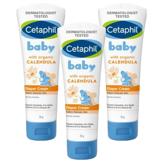 Cetaphil 舒特膚 Baby 舒緩護膚膏 屁屁膏 有機金盞花 修護 葵花子油和蜂蠟 深層滋養, 70g, 3條