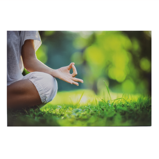 24mama 單聯式掛畫 年輕女人草 健康戶外 安寧放鬆 陽光夏天 無框畫 時鐘掛畫-公園瑜伽, 60 x 40cm