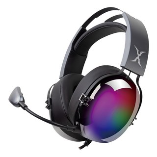 FOXXRAY 狐鐳 環繞聲道電競耳麥 虛擬7.1聲道 50mm驅動單體 幻彩RGB USB鍍金插針, FXR-HAU-38, 黑色