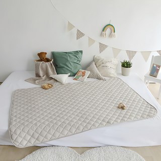 PRIELLE 兒童棉質防水床套, 正反面聚酯纖維, L 100*150cm, 米色, 1個