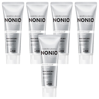 LION 獅王 NONIO 終結口氣牙膏 晶燦亮白 雙重淨化因子 LSS成分 長效清新口氣, 130g, 5條