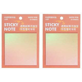 透明便利貼 超強黏性 書寫容易 防水材質 重複使用, 幻影, 50張, 2個