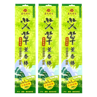 益成檀香 艾草香薰棒 6支 香枝型可直接插在土上, 3盒