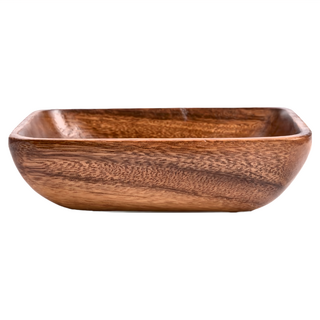 HOLA 和樂家居 艾禮思洋槐木深盤 18 x 13 x 5cm, 方型原色, 1個