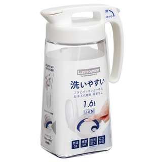 Lustroware 岩崎 耐熱冷水壺 K-1285W 1.6L 白色 - 耐熱材質 易清洗, 1個