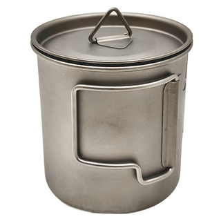 TEMPEST 鈦水杯 梯形手把420ml 純鈦(TA1) 可用明火直接加熱, 1個, 灰色