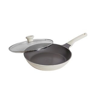 Redchef 紅廚 白鈦陶煎鍋, 8CM加高鍋身, 天然陶瓷持久不沾, 適用於燃氣灶, 電陶爐和電磁爐, 28cm, 1個