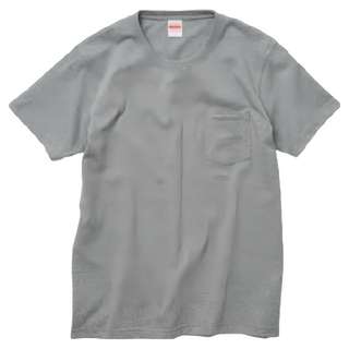 United Athle 厚磅口袋短T，圓筒無側接縫線設計 舒適 衣領縱向裁剪不易變形 雙層縫製不易縮水變形, M, 灰色