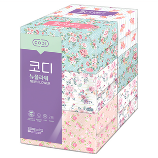 CODI New Flower 雙層面紙 250抽, 6盒, 1組
