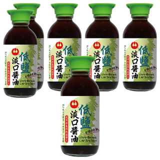 萬家香 低鹽淡口醬油，純天然釀造，食材原味，健康美味，200ml，食鹽減量30%, 6瓶