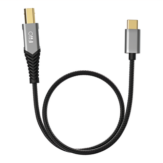 FIIO 飛傲 USB Type-B 轉 Type-C 轉接線 LD-TC1 鍍錫銅線芯 PVC外層+尼龍編織, 50cm, 1條