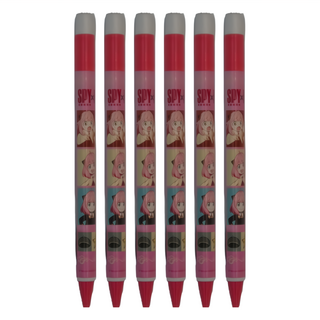 間諜家家酒大三角自動原子筆, 粉色, 6支