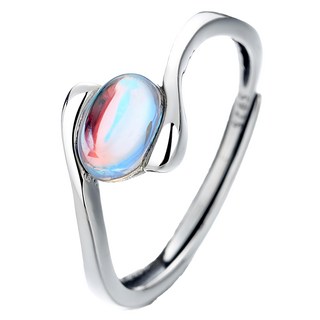 財神小舖 浪漫情人 藍月光戒指 925純銀 1個