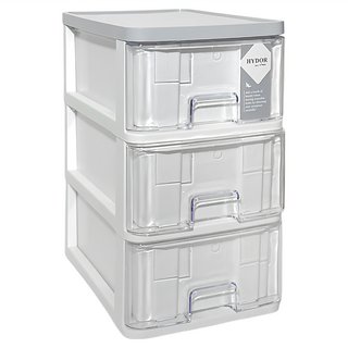 新喜多抽屜盒 26 × 17.5 × 30.2cm 灰色 - 桌面收納好幫手, 3層