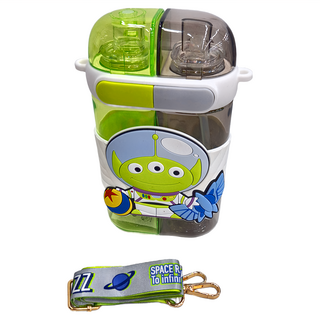 BEDDYBEAR 杯具熊 三眼仔系列 分倉雙飲杯聯名款兒童水壺 640ml, 綠色三眼仔, 1個