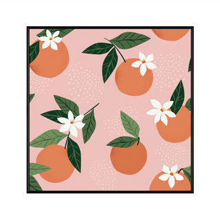 菠蘿選畫所 掛畫 柑橘與花卉拼貼II, 60 x 60cm, 黑色