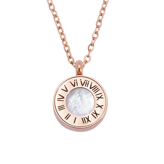 MARIGOLD 美爾朵 鈦鋼 羅馬榮耀母貝擴香項鍊-玫瑰金 2K119991319A01, 41cm