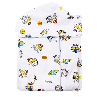 愛北鼻 兒童加厚加強防水雨衣, 卡通圖案, 輕巧便攜, 多種尺寸, 白星球奧特曼, 78~100cm