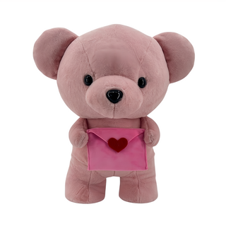 AllBeMine 歐比邁 情書版柔柔熊 泰迪熊玩偶, 43cm, 1個, 粉紅色