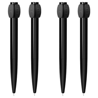 轉轉答案筆, ABS+金屬材質, 0.5mm黑芯, 白色/黑色, 4支