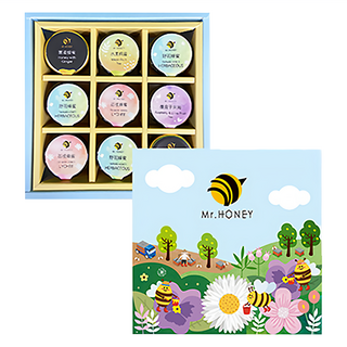 Mr.HONEY 蜂蜜先生 甜心禮盒9入, 台灣產蜂蜜, 多種口味隨機搭配, 225g, 1盒