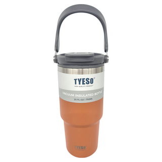 TYESO 泰碩 手提304不銹鋼水杯, 澄色, 750ml, 1個