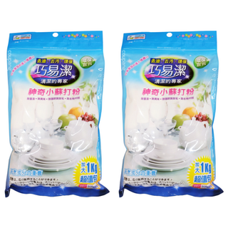 巧易潔 神奇小蘇打粉 除重油 除異味 除咖啡與茶垢 除衣物甲醛, 1kg, 2包